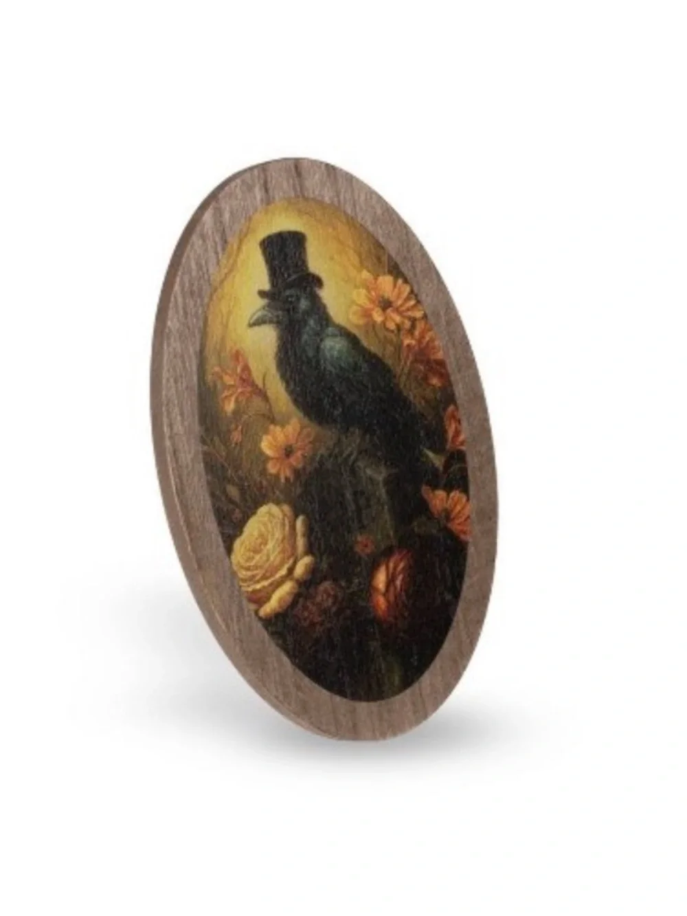Set of 3 Wood Icon Signs Standing Ghost, Raven, & Black Cat Bullseye Playground